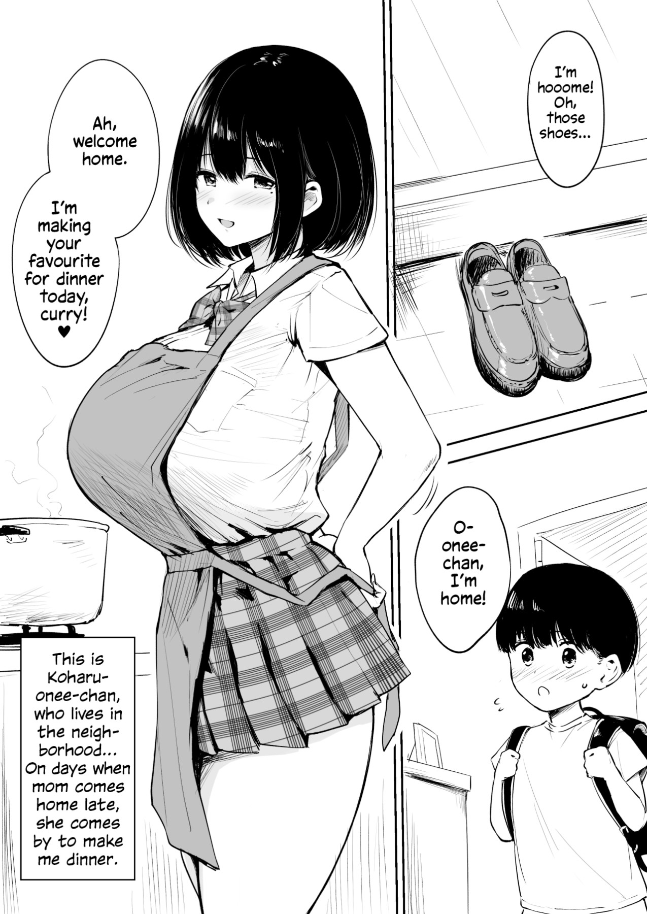 Hentai Manga Comic-Home Alone with the Neighborhood Onee-chan-Read-1
